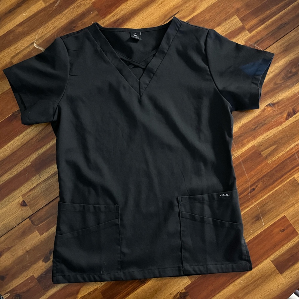 Viaoli Black Women's scrub Top